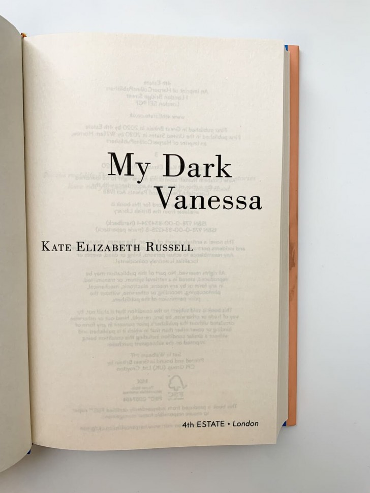 Kate Elizabeth Russell "My Dark Vanessa" /Кейт Элизабет Расселл "Моя темная Ванесса"