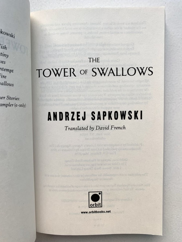 Andrzej Sapkowski "The Tower of the Swallow. The Witcher#4" / Анджей Сапковский "Башня Ласточки. Ведьмак 4"